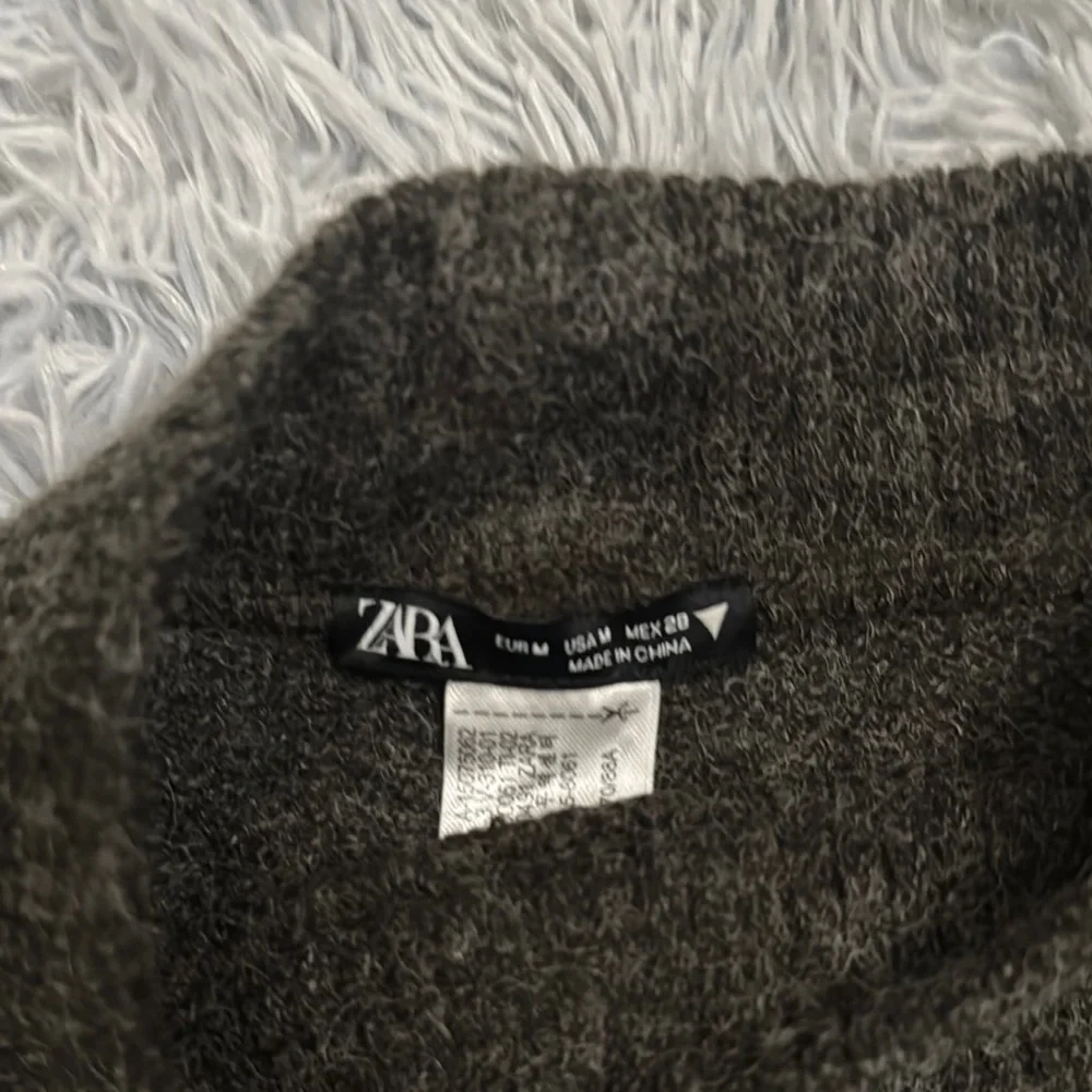 Zara Gray Cowl Neck Sweater with Fringe Detail - Picture 3 of 7
